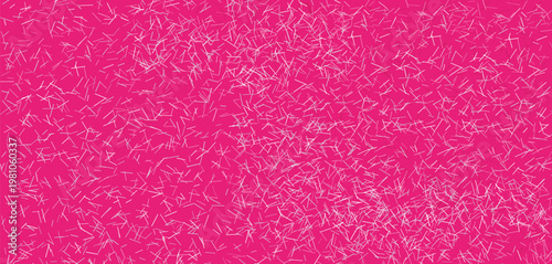 Abstract pink background with scattered white and light pink lines, modern geometric pattern, seamless vibrant texture, digital art design, contemporary graphic wallpaper