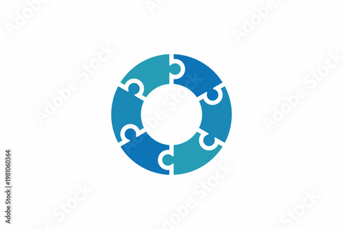 Circle Human Puzzle Logo 