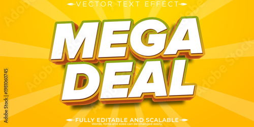 Sale editable text effect, editable deal and offer text style