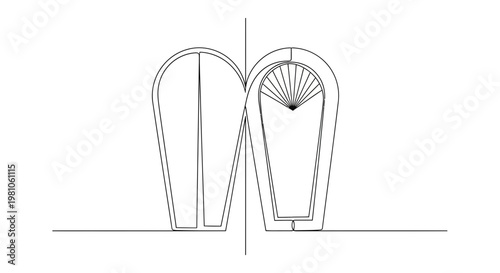 Detailed drawing of a door hinge.