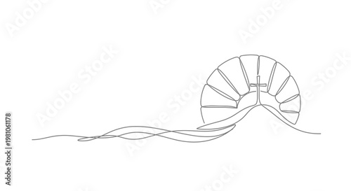Simple line drawing of a jellyfish.