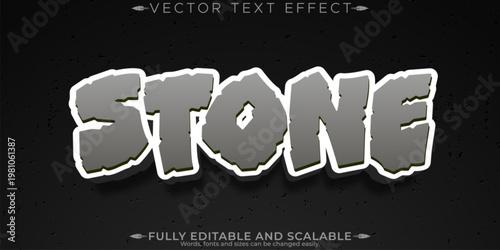 Crack stone text effect, editable rock and cracked text style