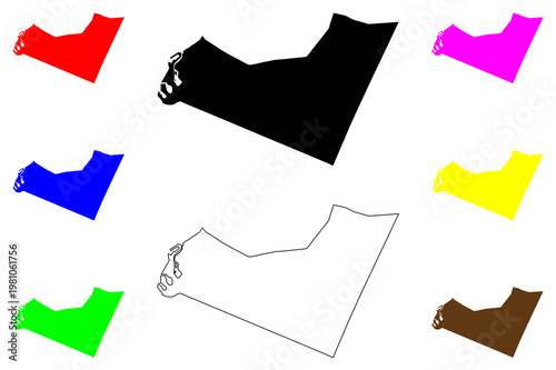 Sharjah city (United Arab Emirates, UAE) map vector illustration, scribble sketch Sharjah map