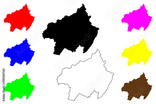 Blackburn city (United Kingdom of Great Britain and Northern Ireland, UK, England) map vector illustration, scribble sketch Blackburn map