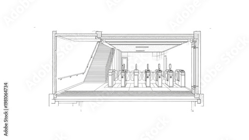 CAD Design Technical Drawing Cabinet Perspective
