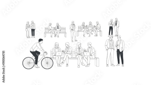 bicycle commuter meets social gathering