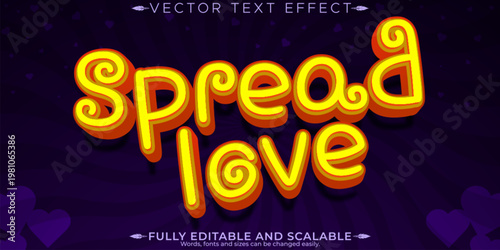 Love editable text effect, editable cartoon and cute text style