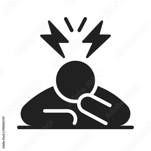 Stress burnout fatigue icon