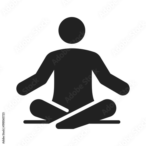 Meditation yoga pose icon
