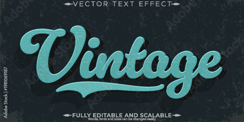 Retro sticker text effect, editable 70s and 80s text style