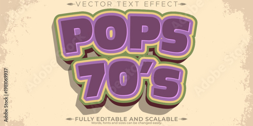 Retro sticker text effect, editable 70s and 80s text style