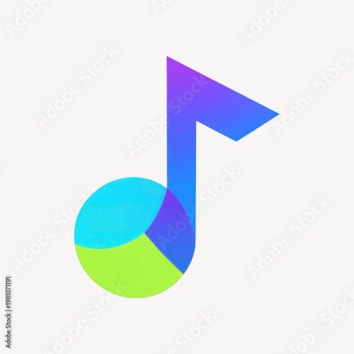 Free Download Colorful geometric musical note - GFXLoad