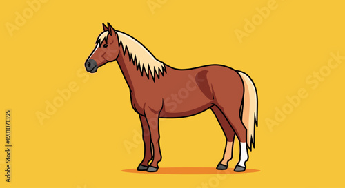 Brown Horse with White Mane.