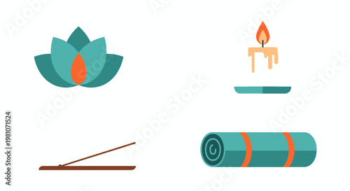 Vector illustration design of a fire icon set and extinguisher symbol featuring artful color for business sign use