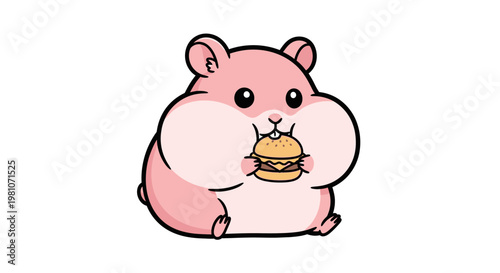 A cute pink cartoon pig with a big smile standing happily like a funny baby animal character on a farm illustration