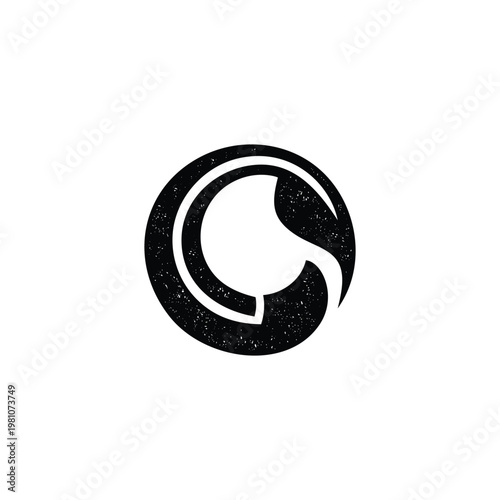 Minimalist Scorpion Tail Circle Logo Design Monochrome Style