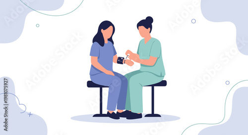 Nurse Administering Injection to Patient, Medical Vaccination Concept