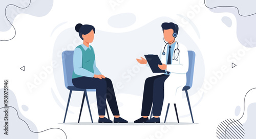 Doctor consulting patient, medical consultation, healthcare, doctor's visit, telemedicine concept