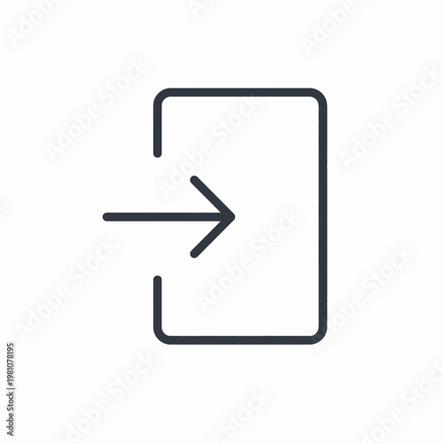 Sleek line icon symbolizing entry or login, ideal for modern digital interfaces and user access prompts in web applications and software systems