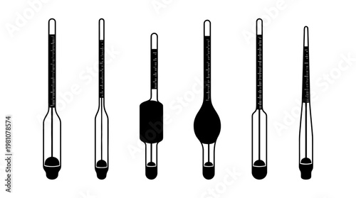 hydrometer silhouette vector set