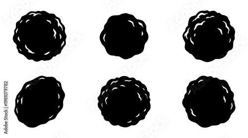 meatball silhouette vector set