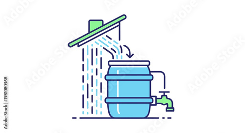 Water Barrel Being Filled Up.