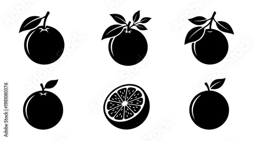 orange silhouette vector set