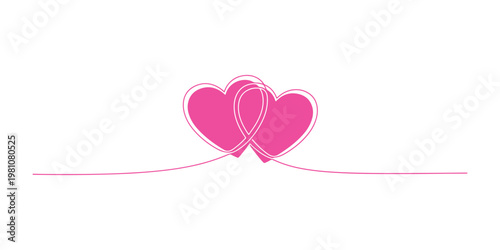 Minimalist heart line art representing best friends forever.