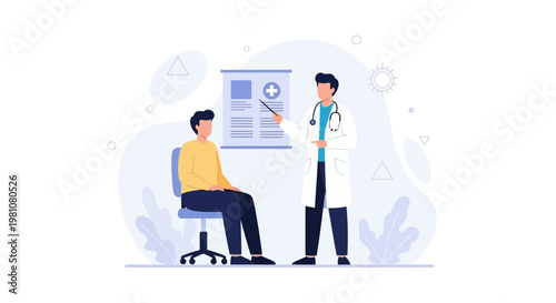 Doctor Consulting Patient About Medical Results on a Board