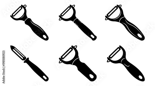 peeler silhouette vector set