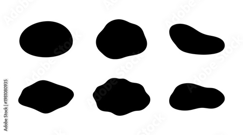 pebble silhouette vector set