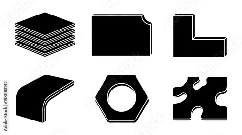 plywood silhouette vector set