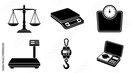 scale silhouette vector set