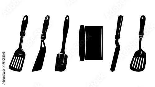 spatula silhouette vector set