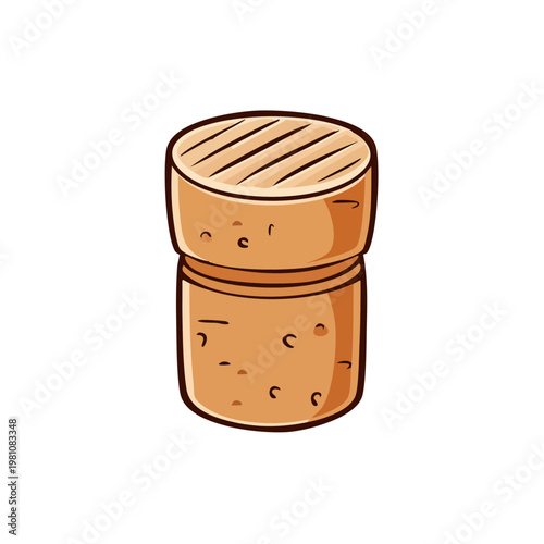 Simple Cork Stopper Illustration for Beverages and Bottles