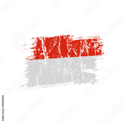 Indonesia flag with grunge effect - vector illustration