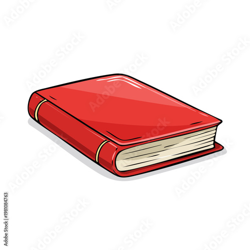 Closed Red Hardcover Book Resting on a White Surface