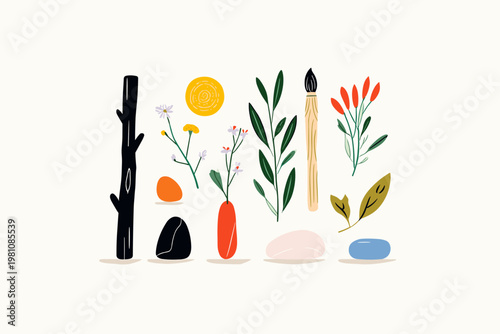 Minimalist Collection of Eco-Friendly Natural Art Materials