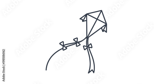 Kite Flying High In The Air.