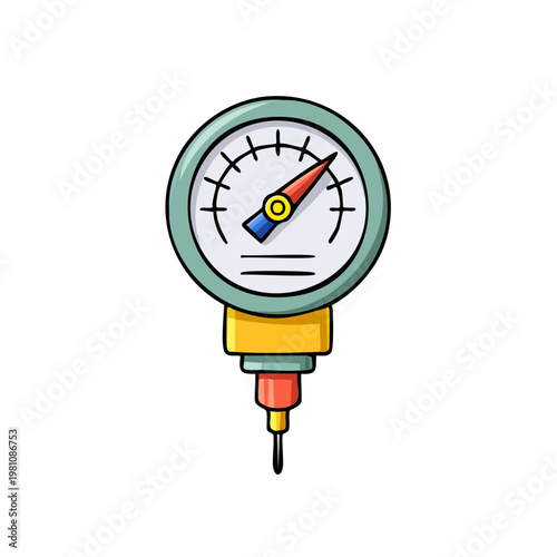 Mechanical Pressure Gauge Dial Meter Showing Measurement