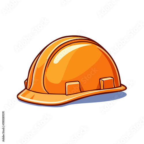 Orange hard hat safety helmet on white background construction worker protection equipment