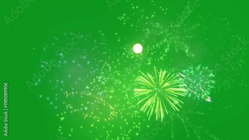 Fireworks green screen video.