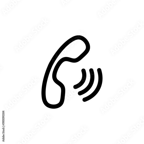 シンプル販促・案内アイコンシリーズ – 電話問い合わせアイコン（線画・モノクロ・フライヤー・チラシ用）