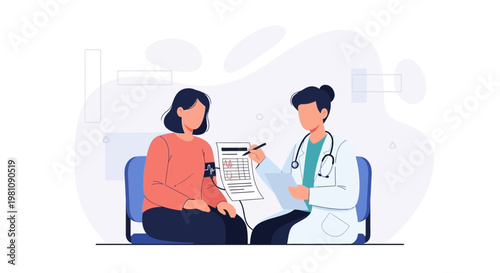 Doctor checking patient's blood pressure during medical consultation, healthcare concept