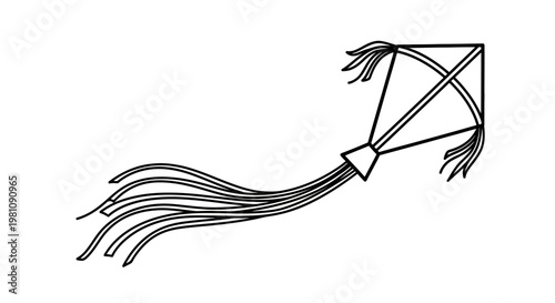 Kite flying high in air.