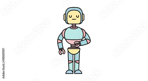 Robot Character With Camera Equipment.