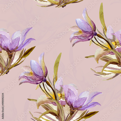 Spring wildflowers. Seamless pattern/