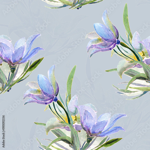 Spring wildflowers. Seamless pattern/