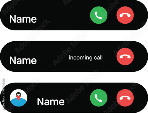 Incoming Call Screen on Smartphone, Mobile Phone Interface with Caller ID, Answer and Decline Buttons, Modern UI Design for Communication, Telephony App, and Digital Interface Illustration