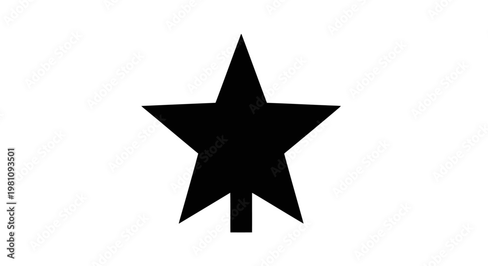 Obraz premium Black five-pointed star icon isolated on white background for design and holiday themes